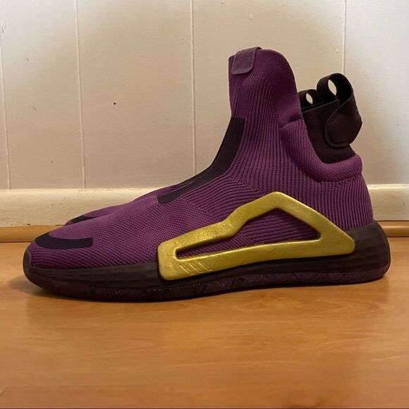 Adidas Next Level N3xt L3v3l Purple Gold High Top Sneakers - Picture 2 of 6